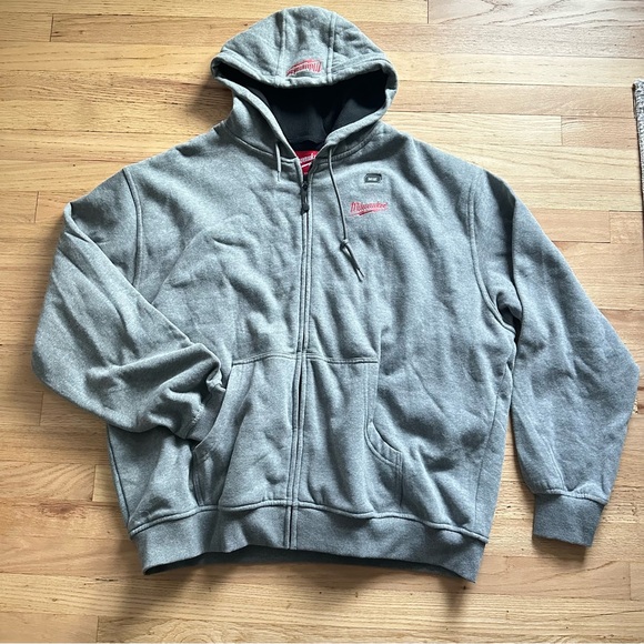 Milwaukee Gray Zip-Up Hoodie with Charger (battery not included) - Picture 5 of 9